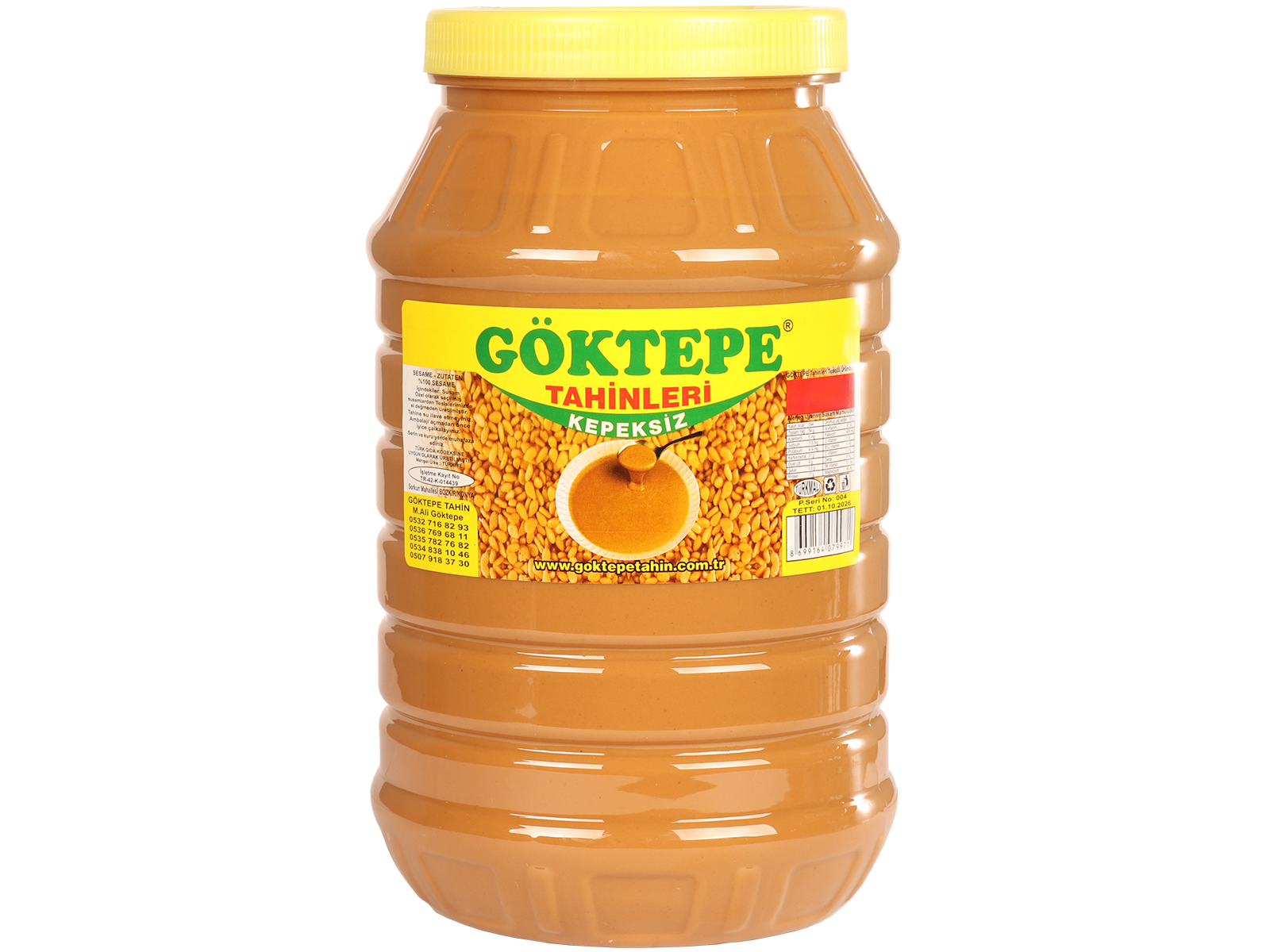 Göktepe Kepeksiz Bozkır Tahini Plastik Kutu 3 Kg Net:2870g