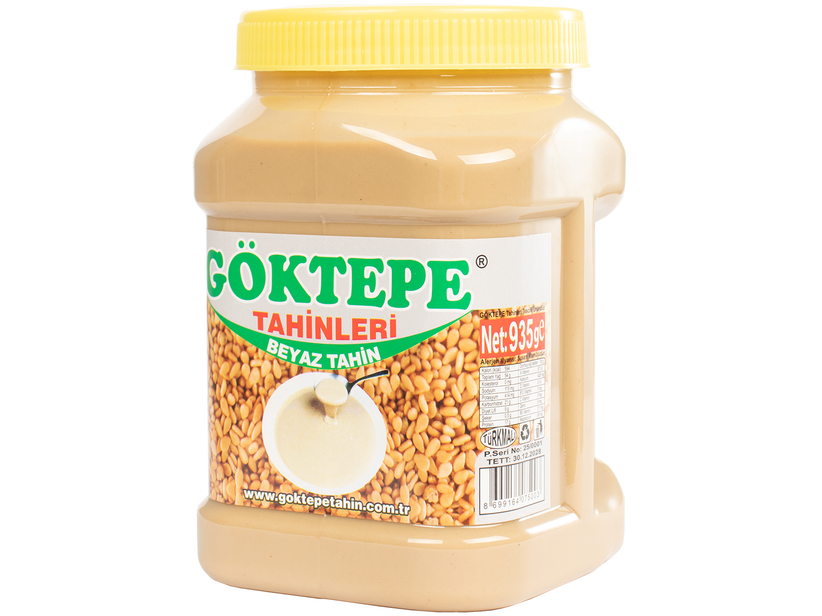 Göktepe Beyaz Bozkır Tahini Plastik Kutu 1 Kg Net:935g