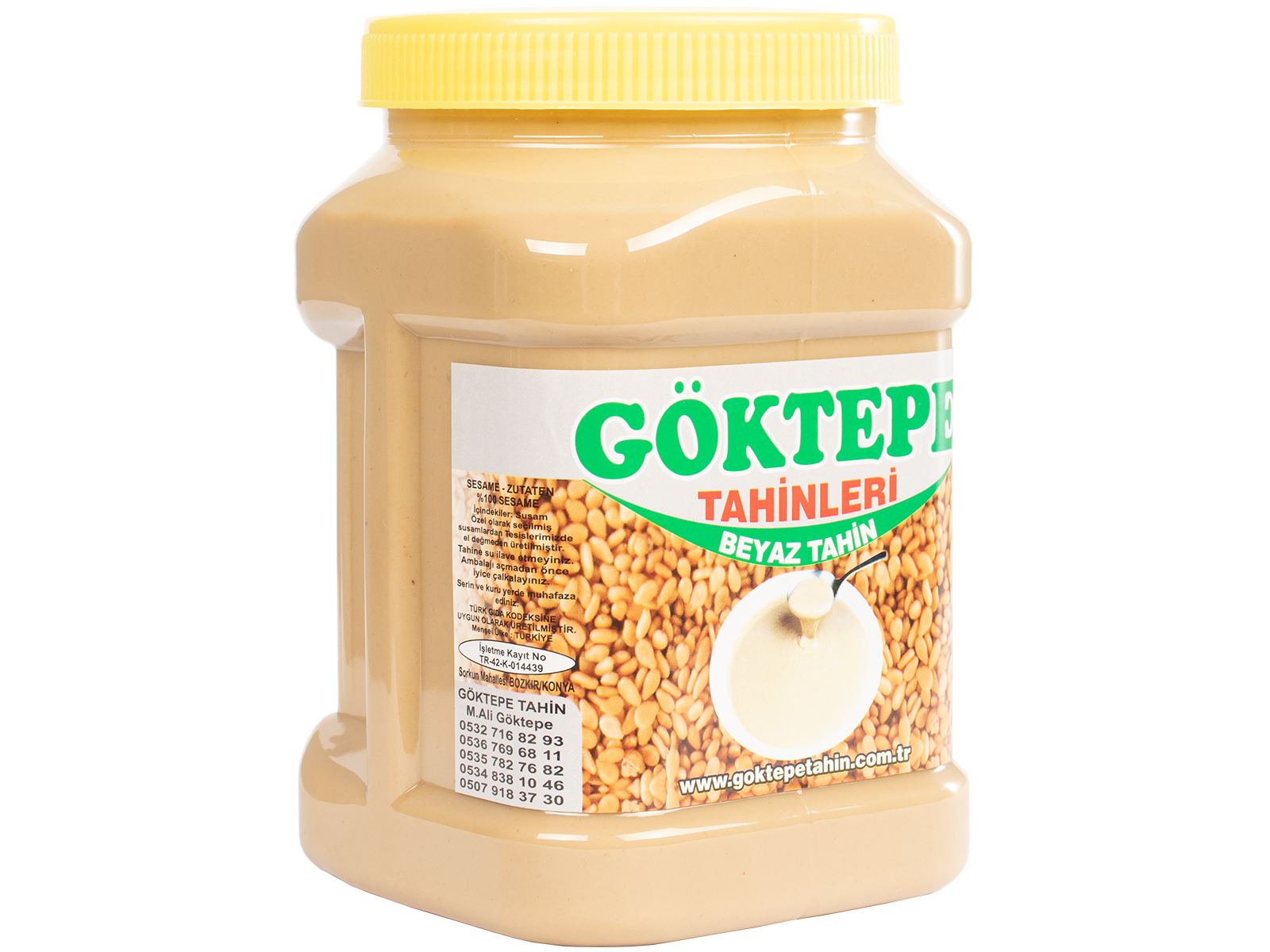 Göktepe Beyaz Bozkır Tahini Plastik Kutu 1 Kg Net:935g