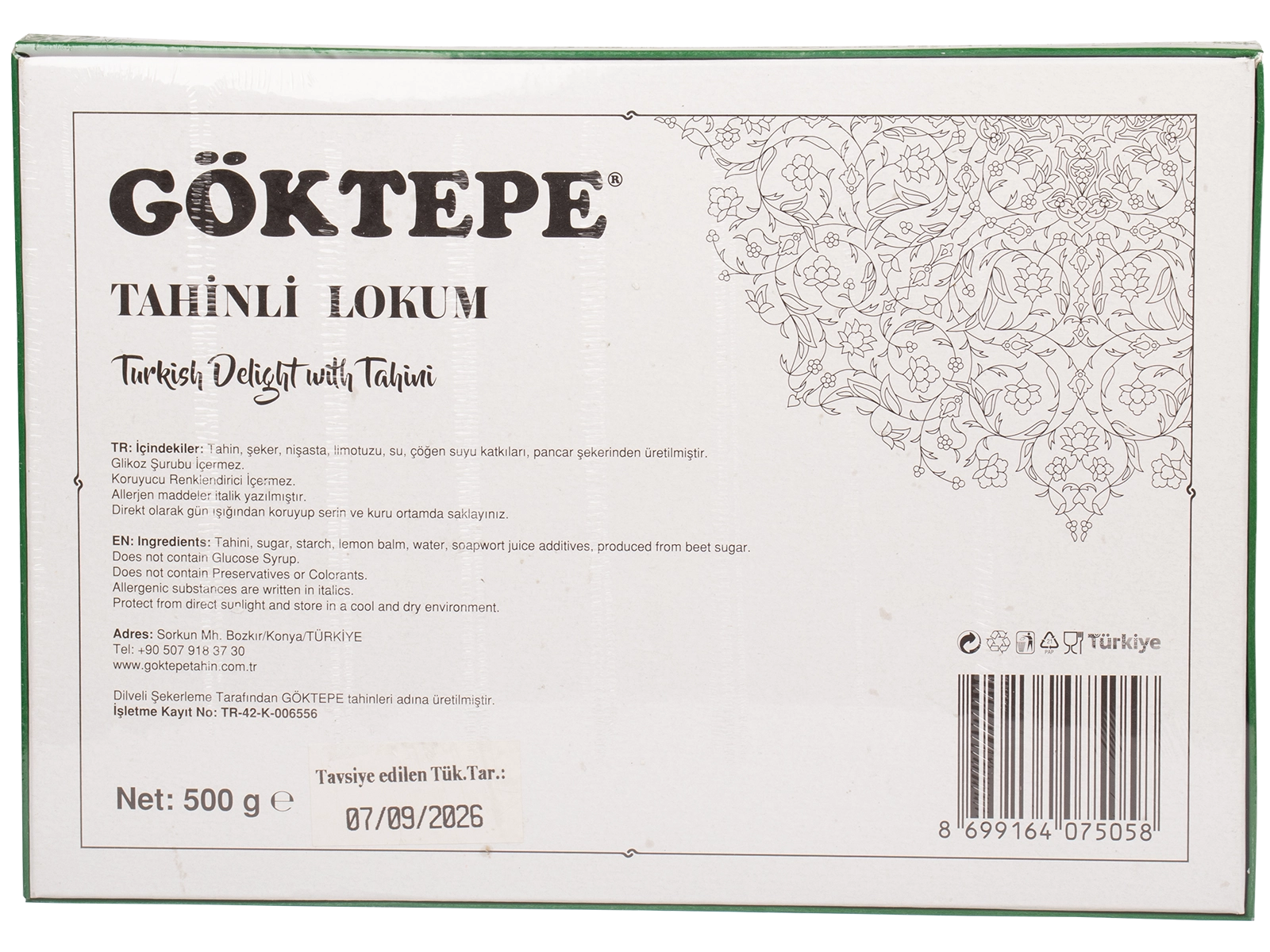 Göktepe Tahinli Lokum Net 500 Gr