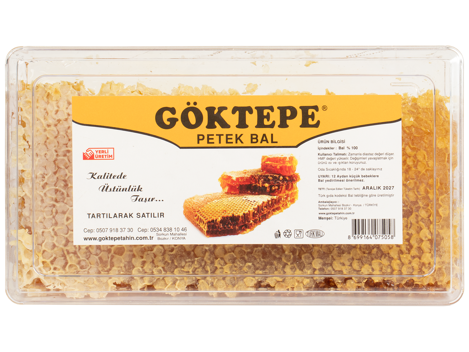 Göktepe Yayla Balı Petek Plastik Kutu 700 g 1000 g arası 